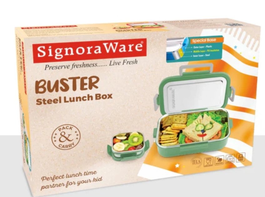 Signora ware BUSTER STEEL LUNCH BOX